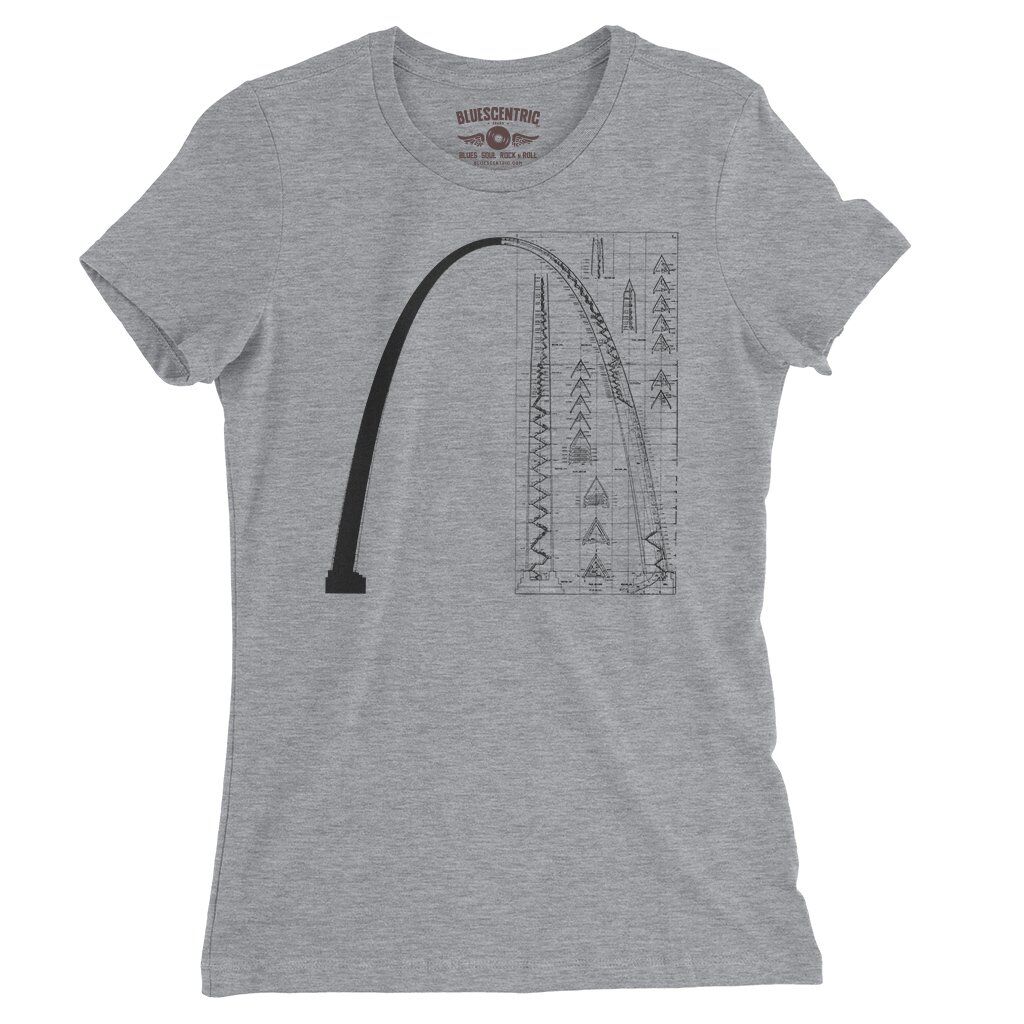 Saint Louis Arch Architecture Ladies T-Shirt - Relaxed Fit - Athletic Heather