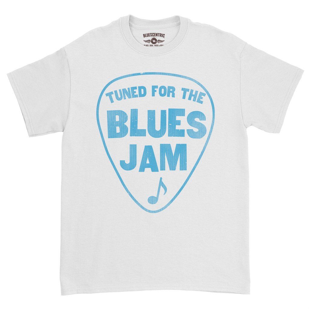 Tuned for the Blues Jam T-Shirt - Heavy Cotton - White
