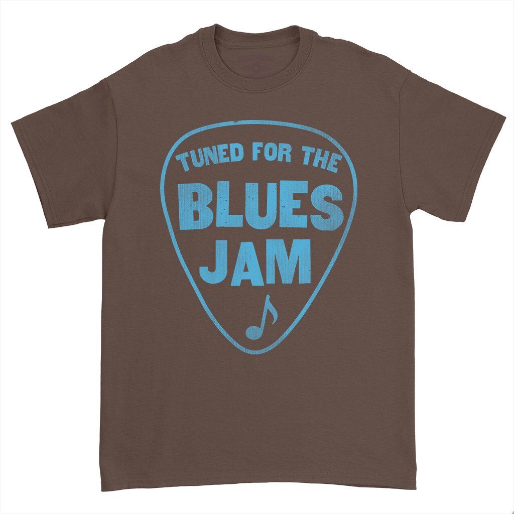 Tuned for the Blues Jam T-Shirt - Heavy Cotton - Chocolate