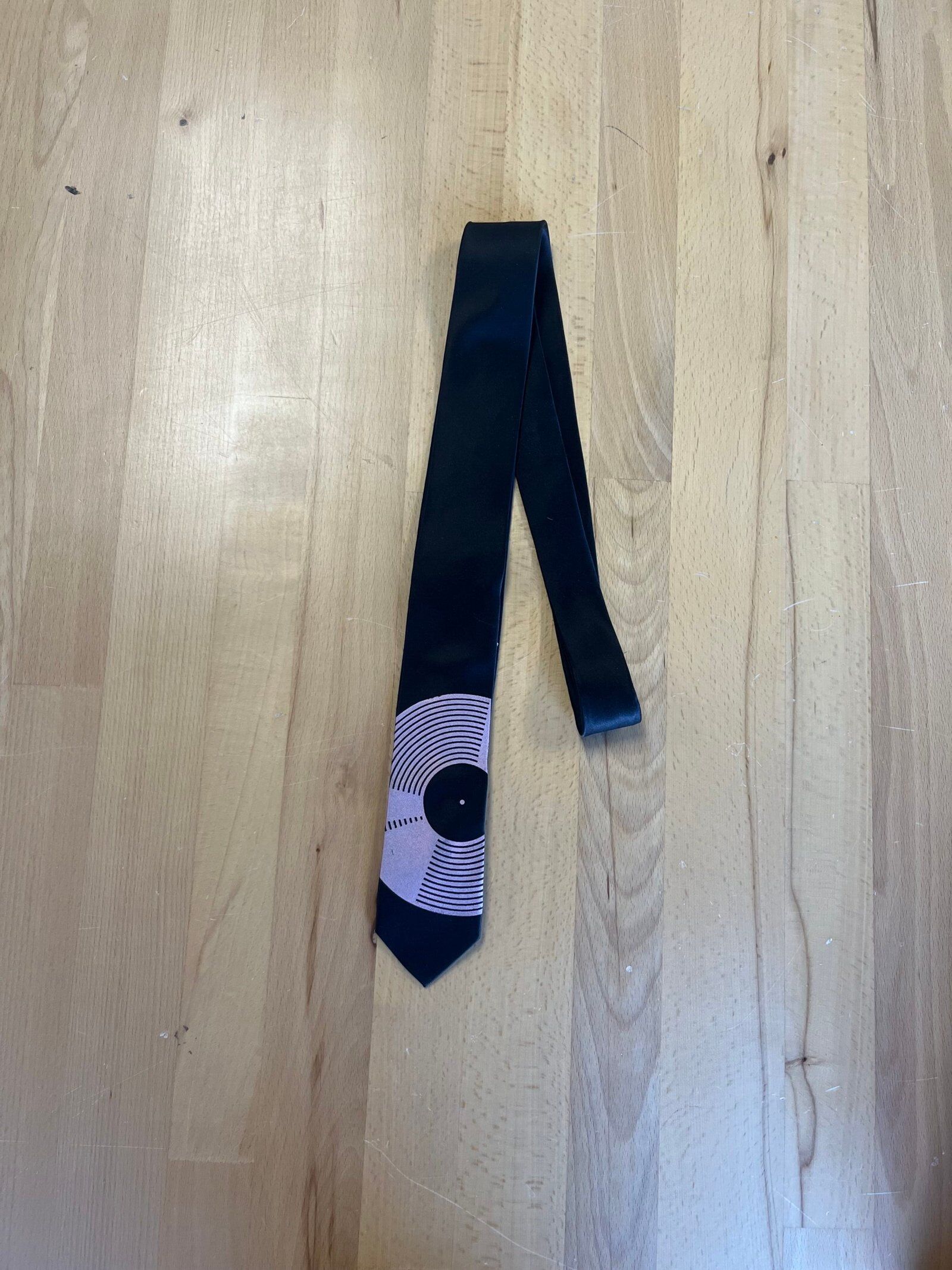 Hand-Printed Novelty Neck-Tie - Vinyl Record