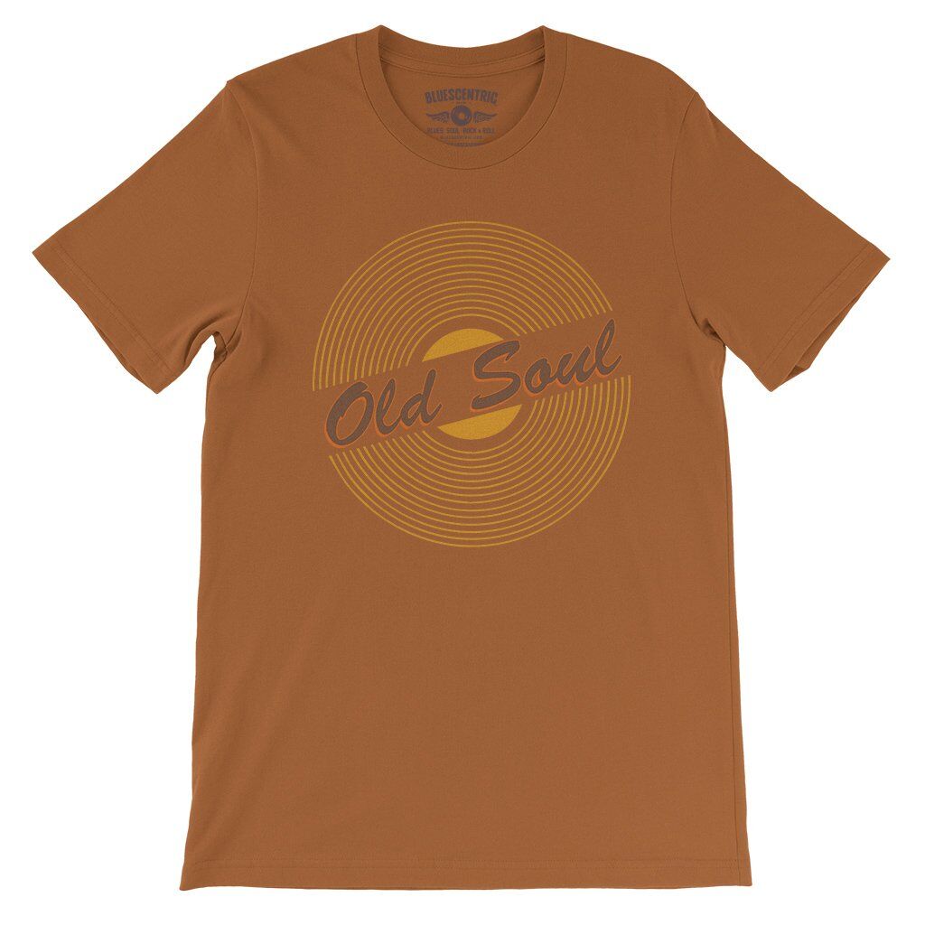 Old Soul Vinyl Record T-Shirt - Lightweight Vintage Style - Burnt Orange