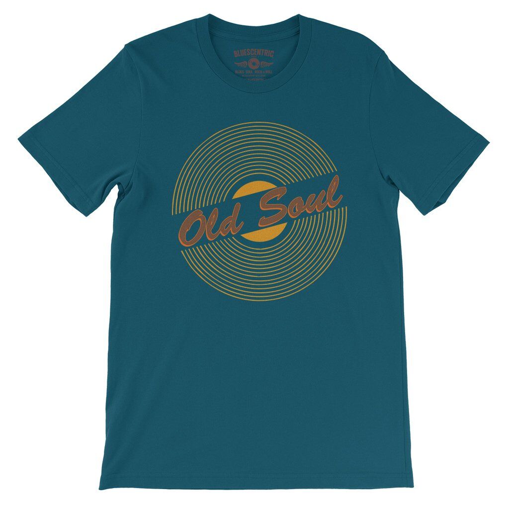 Old Soul Vinyl Record T-Shirt - Lightweight Vintage Style - Deep Teal