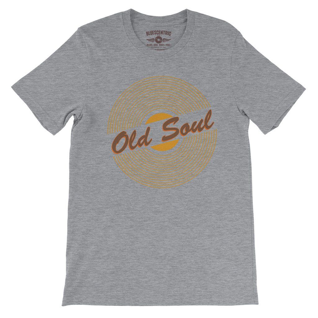 Old Soul Vinyl Record T-Shirt - Lightweight Vintage Style - Athletic Heather