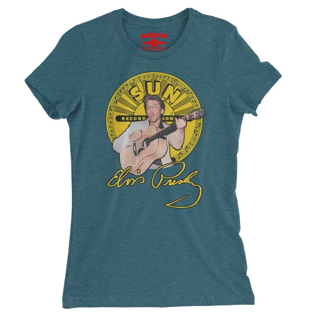 Elvis Presley 1955 Ladies T-Shirt - Relaxed Fit - Heather Deep Teal