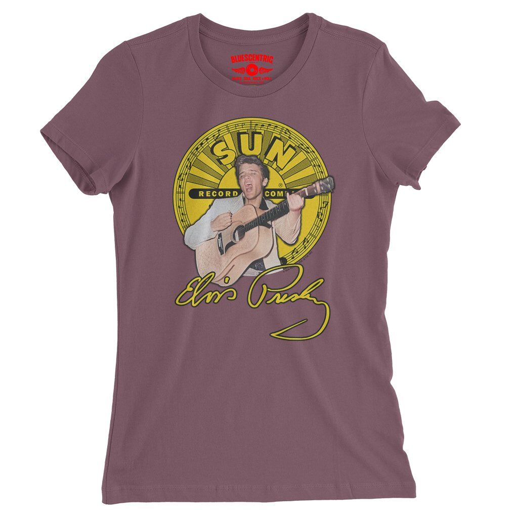 Elvis Presley 1955 Ladies T-Shirt - Relaxed Fit - Heather Maroon