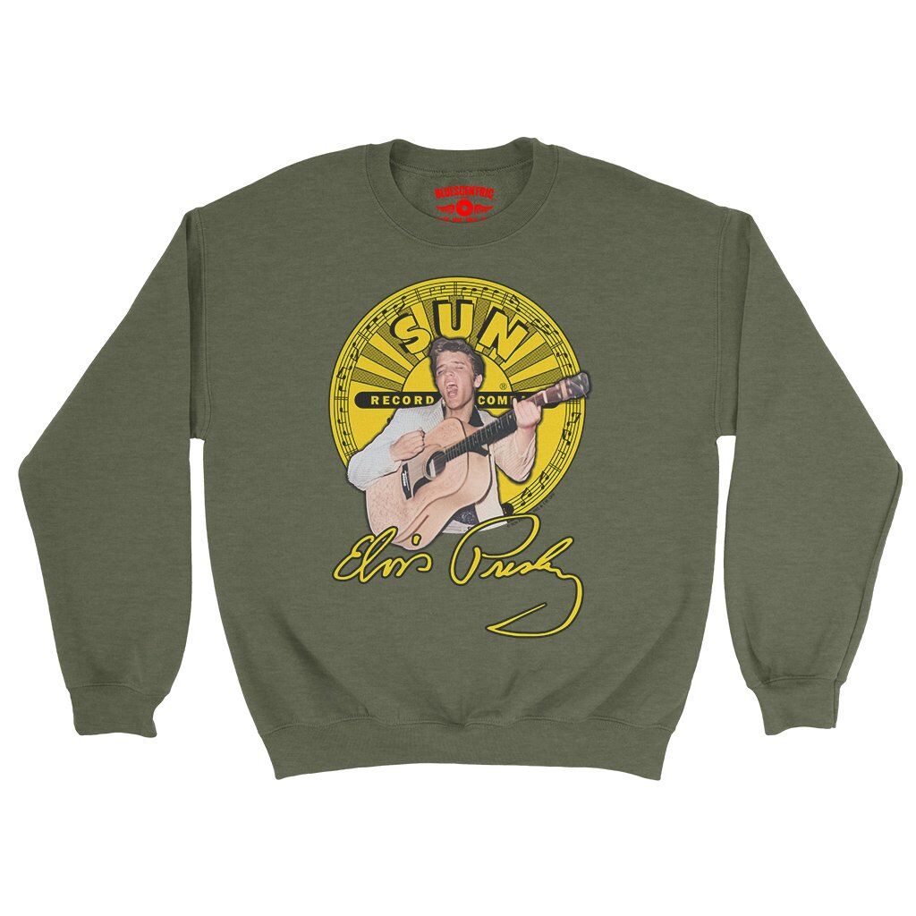 Elvis Presley 1955 Crewneck Sweatshirt - Army Heather