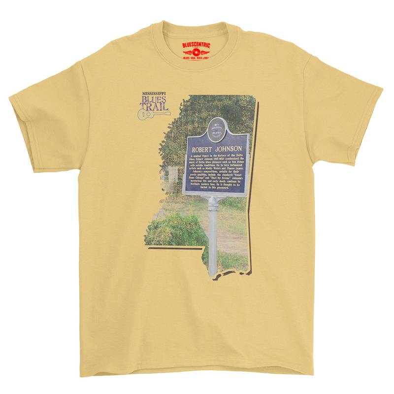 Robert Johnson Mississippi Blues Trail T-Shirt - Heavy Cotton - Daisy