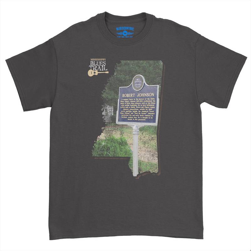 Robert Johnson Mississippi Blues Trail T-Shirt - Heavy Cotton - Black