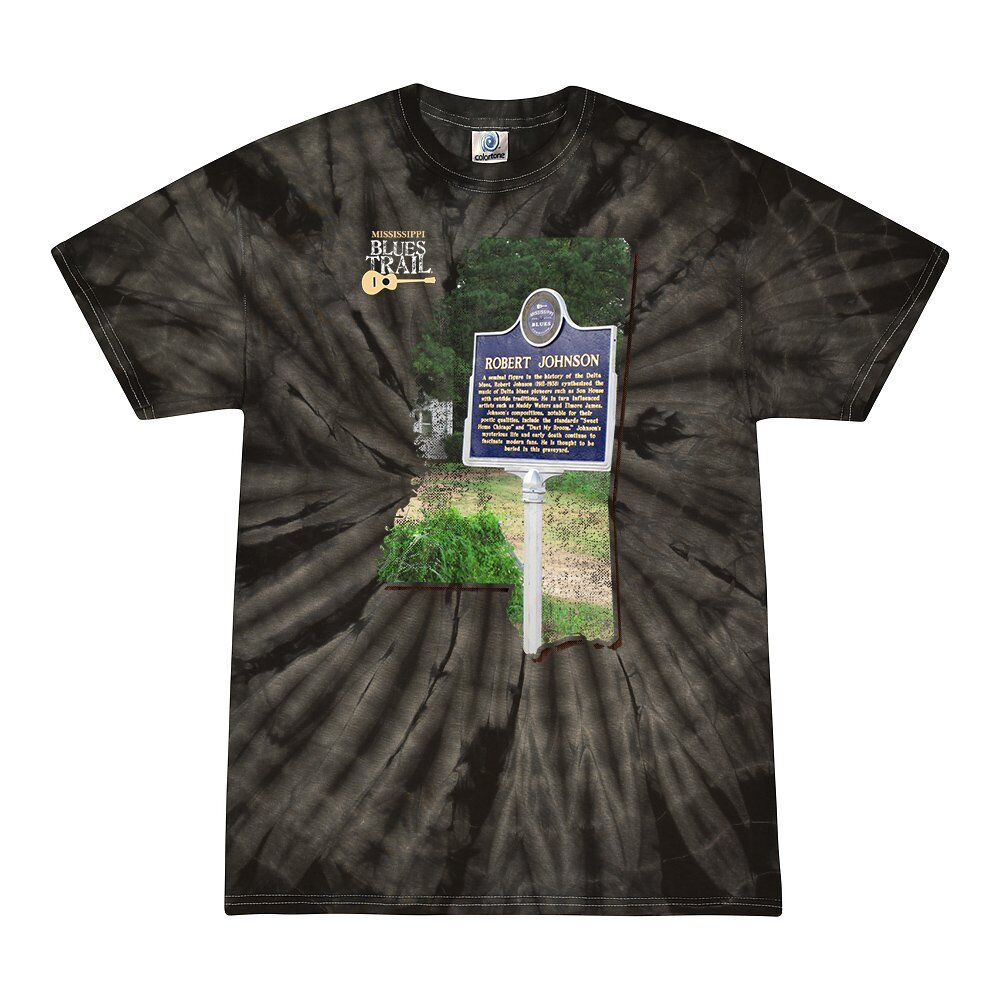 Robert Johnson Mississippi Blues Trail Tie-Dye T-Shirt – Black