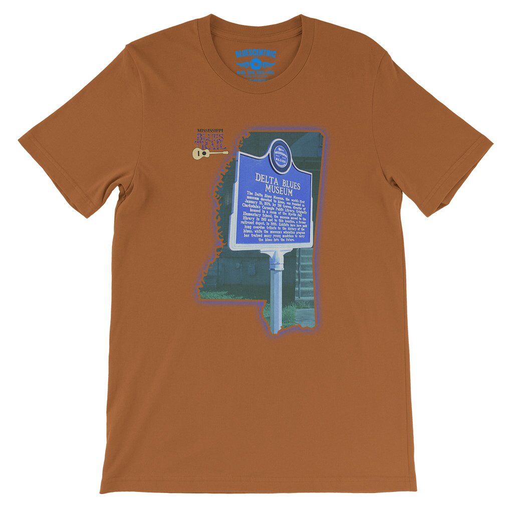 Delta Blues Museum Blues Trail T-Shirt - Lightweight Vintage Style - Burnt Orange