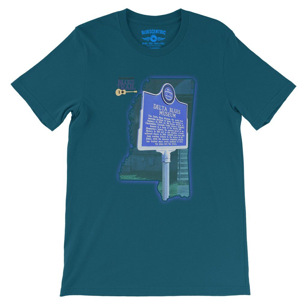 Delta Blues Museum Blues Trail T-Shirt - Lightweight Vintage Style - Deep Teal