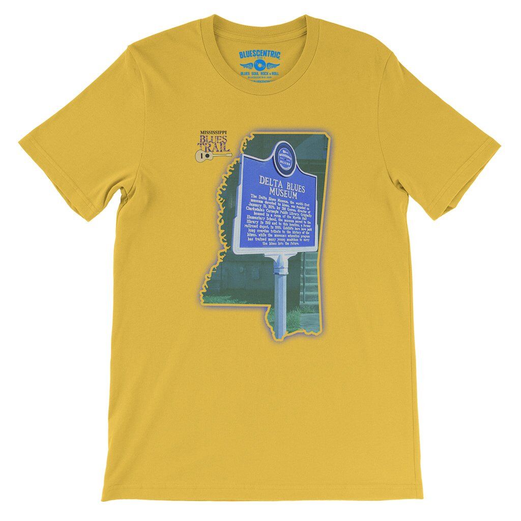 Delta Blues Museum Blues Trail T-Shirt - Lightweight Vintage Style - Maize Yellow