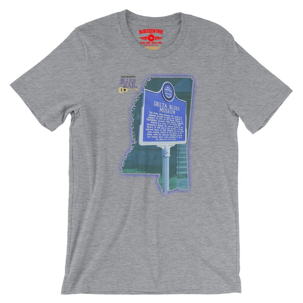 Delta Blues Museum Blues Trail T-Shirt - Lightweight Vintage Style - Athletic Heather