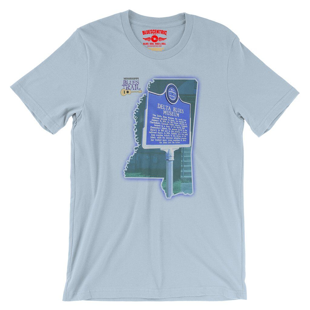Delta Blues Museum Blues Trail T-Shirt - Lightweight Vintage Style - Light Blue
