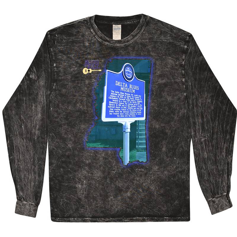 Delta Blues Museum Blues Trail T-Shirt - Black Mineral Wash - Black