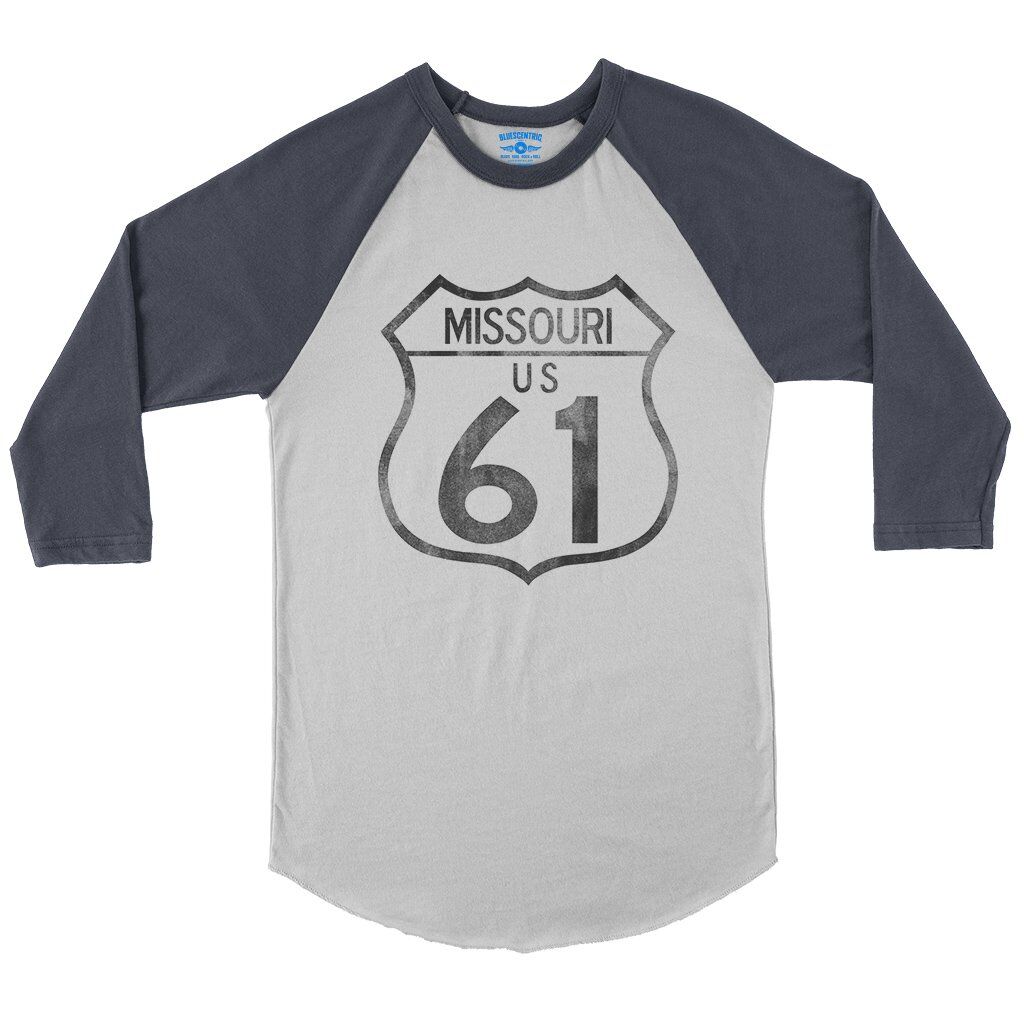 Highway 61 Missouri Baseball T-Shirt in White Navy