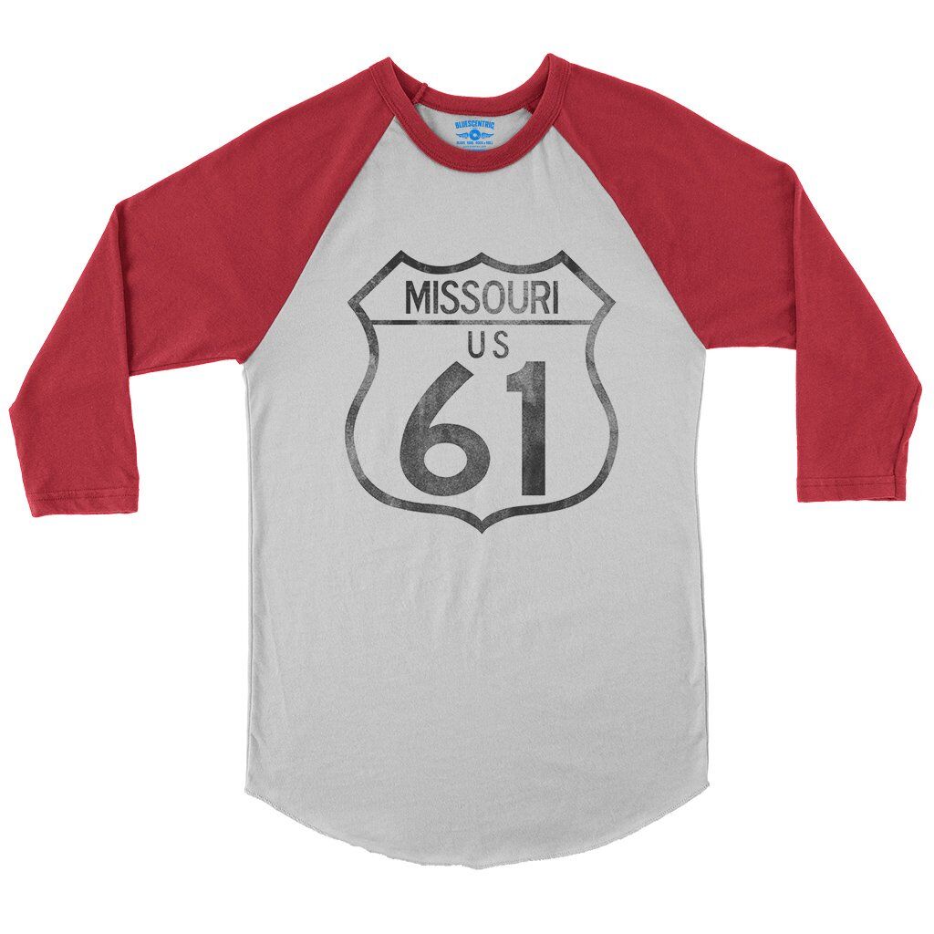 Highway 61 Missouri Baseball T-Shirt in White Red