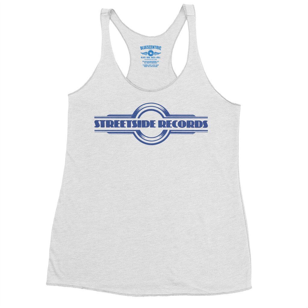 Vintage Streetside Record Store Racerback Tank - Women's - Heather White