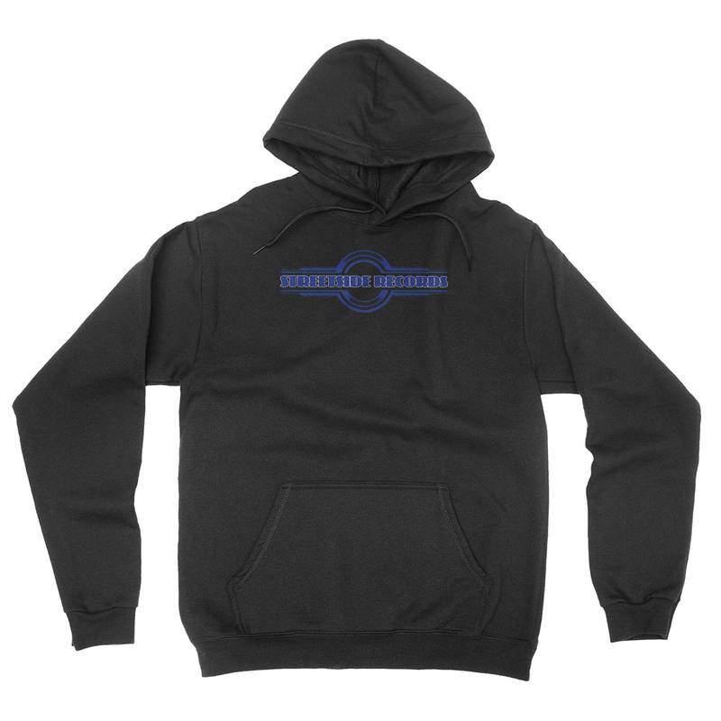 Vintage Streetside Record Store Hooded Pullover Jacket - Black
