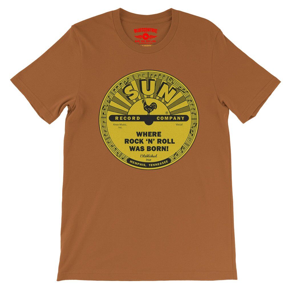 Sun Records Where Rock n Roll Was born T-Shirt - Lightweight Vintage Style - Burnt Orange