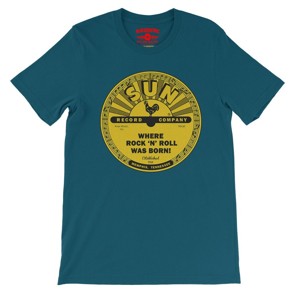 Sun Records Where Rock n Roll Was born T-Shirt - Lightweight Vintage Style - Deep Teal