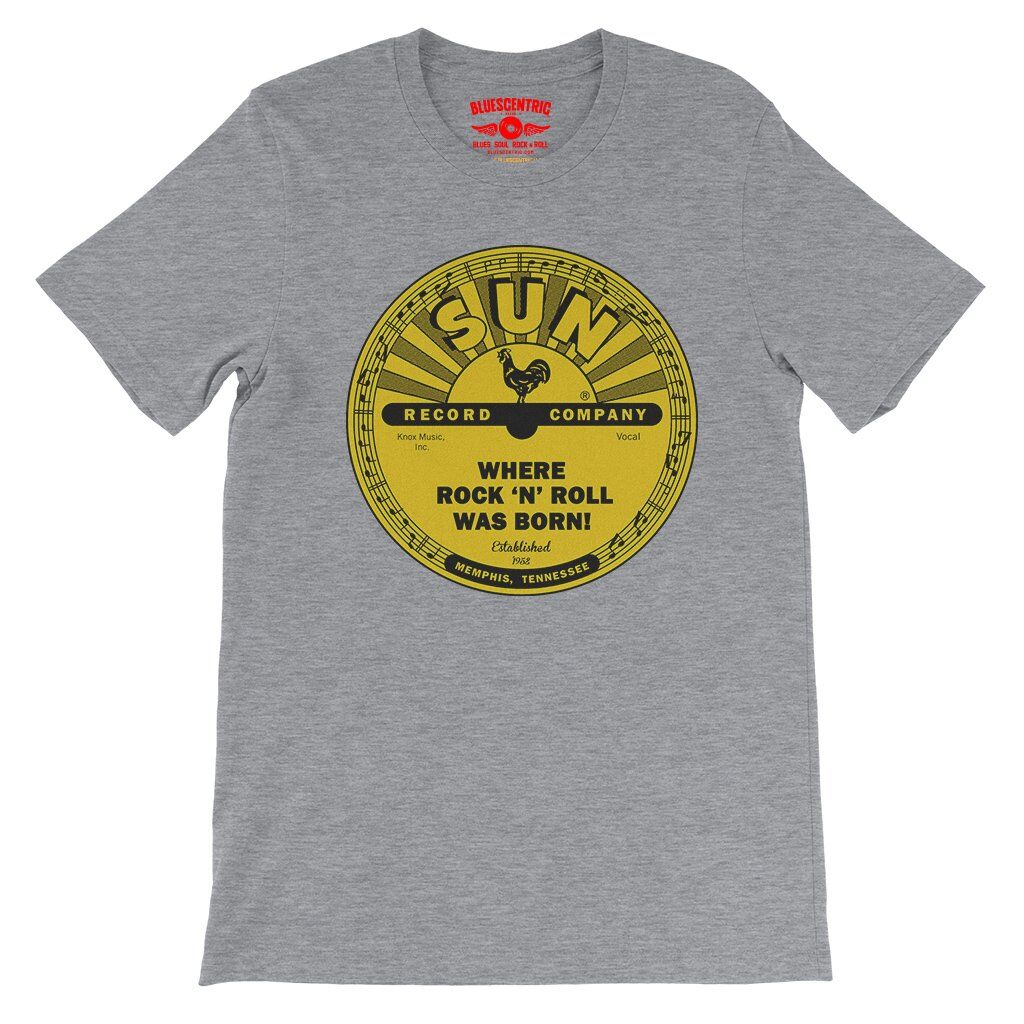 Sun Records Where Rock n Roll Was born T-Shirt - Lightweight Vintage Style - Athletic Heather