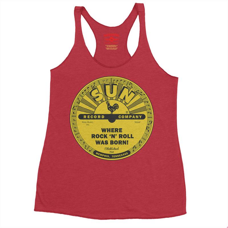Sun Records Where Rock n Roll Was born Racerback Tank - Women's - Vintage Red