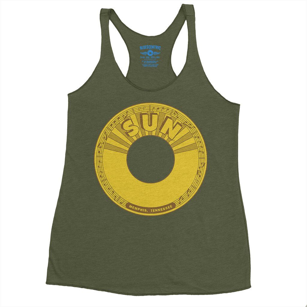 Sun Records 45 RPM Racerback Tank - Women's - Military Green