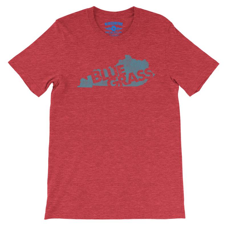 Kentucky Bluegrass T-Shirt - Lightweight Vintage Style - Heather Red