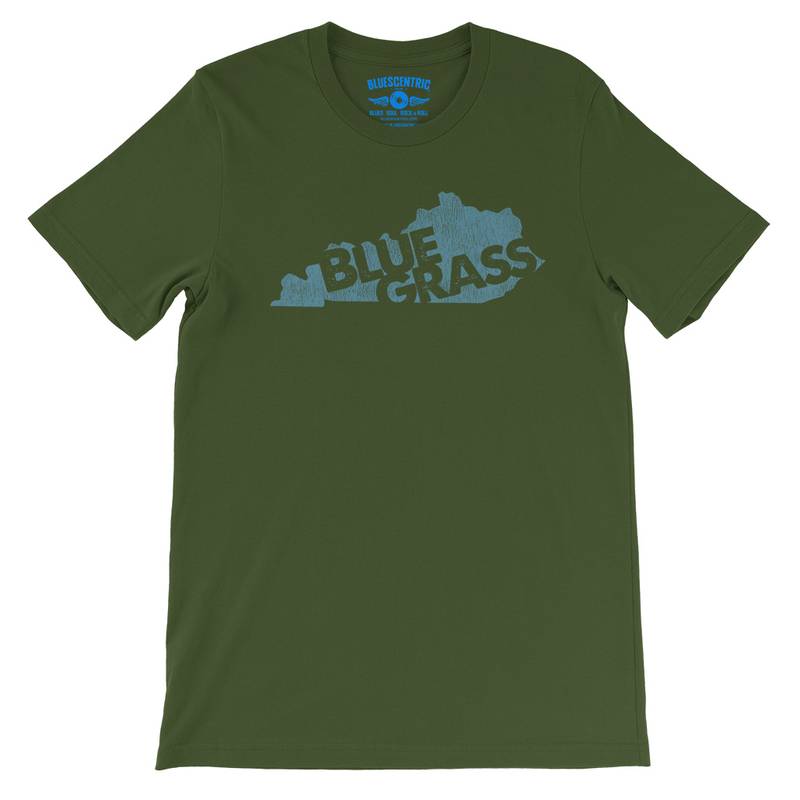 Kentucky Bluegrass T-Shirt - Lightweight Vintage Style - Olive
