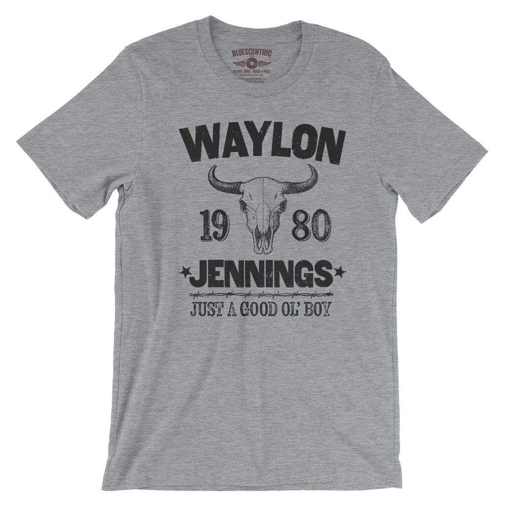 Waylon Jenning Good Ol Boy T-Shirt - Lightweight Vintage Style - Athletic Heather
