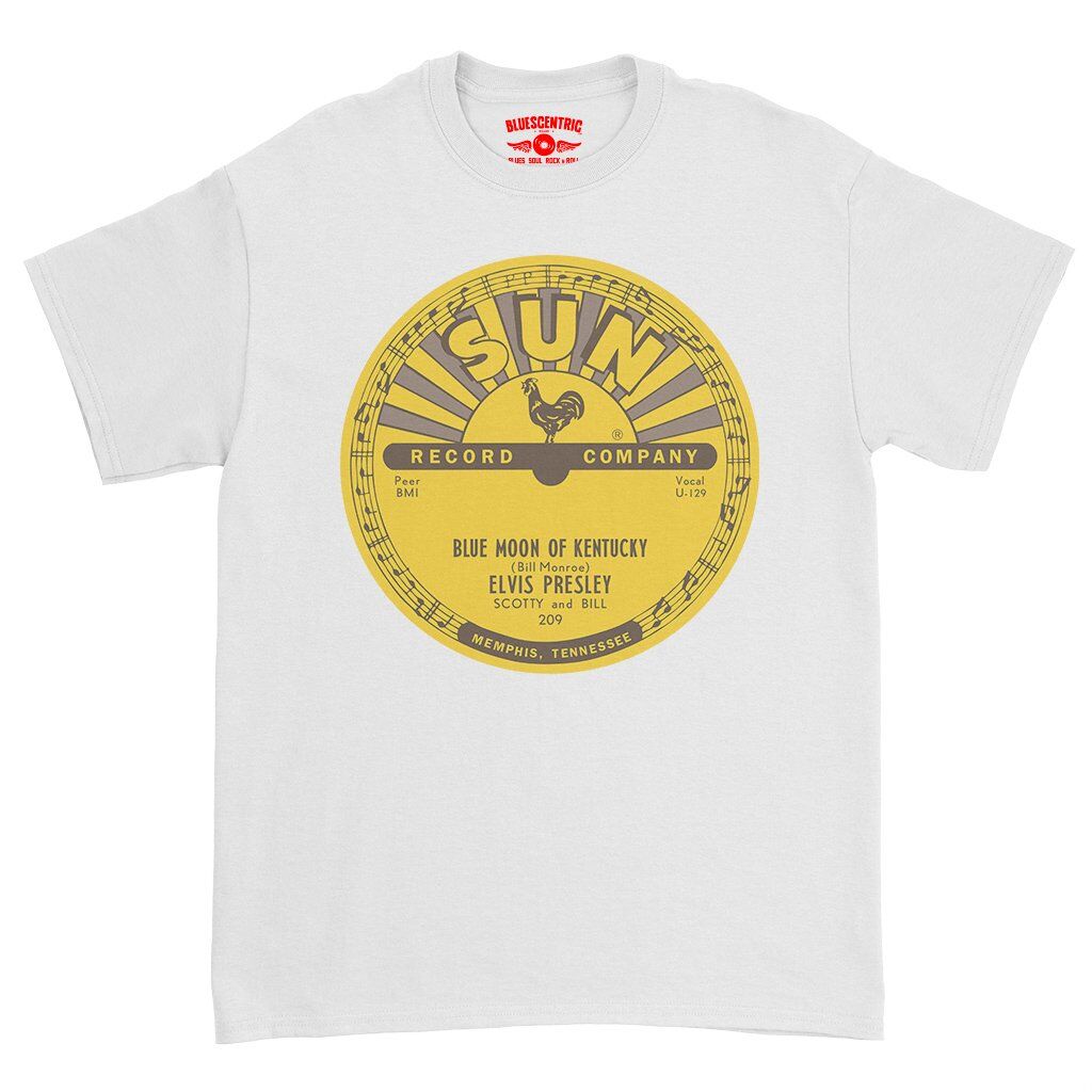 Sun Records x Elvis Presley Blue Moon of Kentucky T-Shirt - Heavy Cotton - White