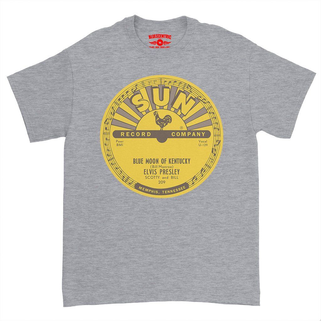 Sun Records x Elvis Presley Blue Moon of Kentucky T-Shirt - Heavy Cotton - Athletic Heather