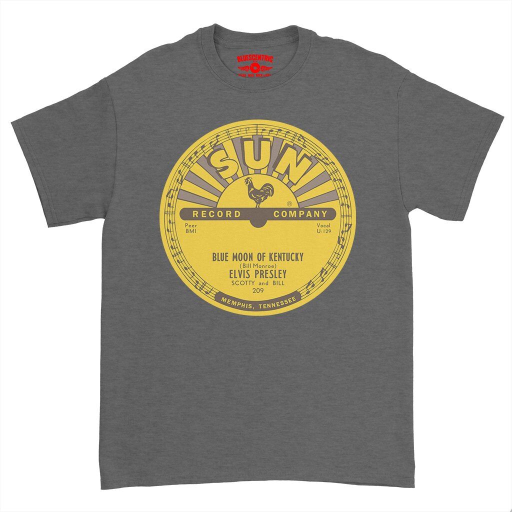 Sun Records x Elvis Presley Blue Moon of Kentucky T-Shirt - Heavy Cotton - Dark Heather