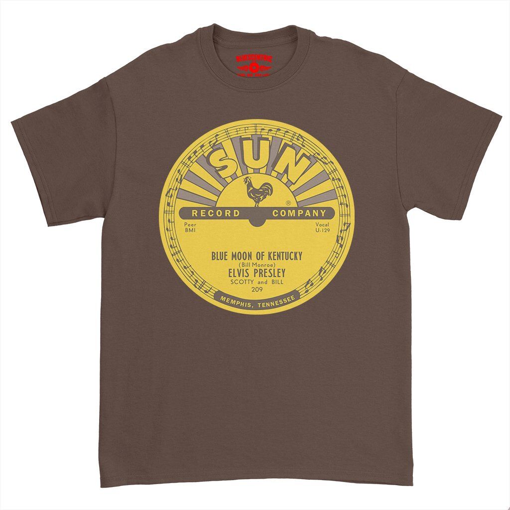 Sun Records x Elvis Presley Blue Moon of Kentucky T-Shirt - Heavy Cotton - Chocolate