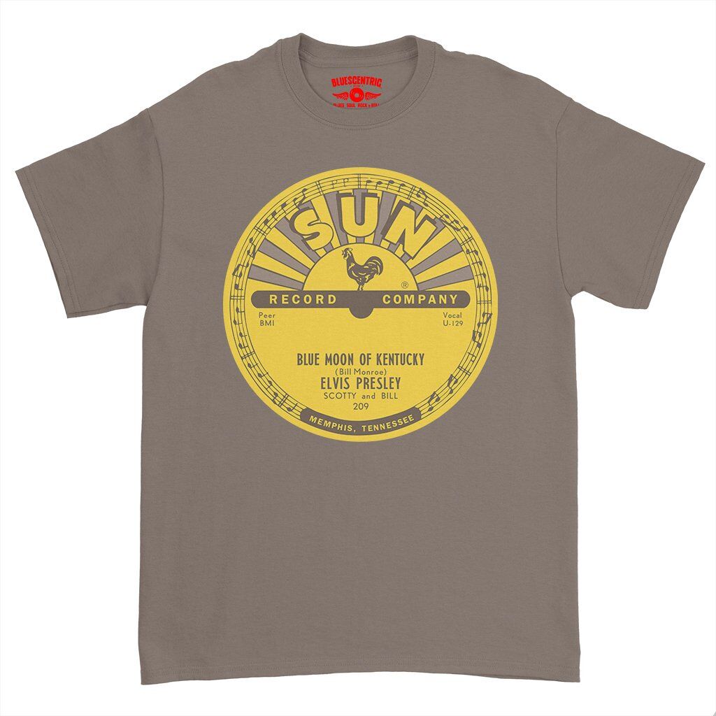 Sun Records x Elvis Presley Blue Moon of Kentucky T-Shirt - Heavy Cotton - Taupe