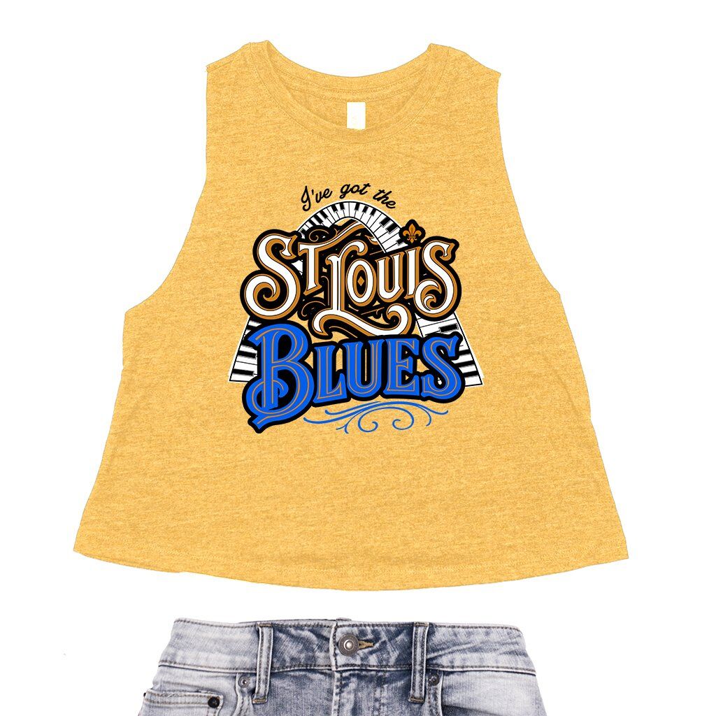 Got The St Louis Blues Racerback Crop Top - Women's - Heather Mustard