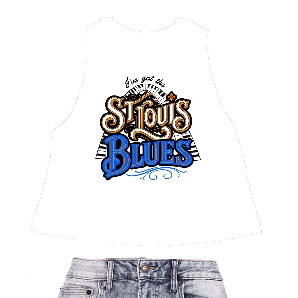 Got The St Louis Blues Racerback Crop Top - Women's - White