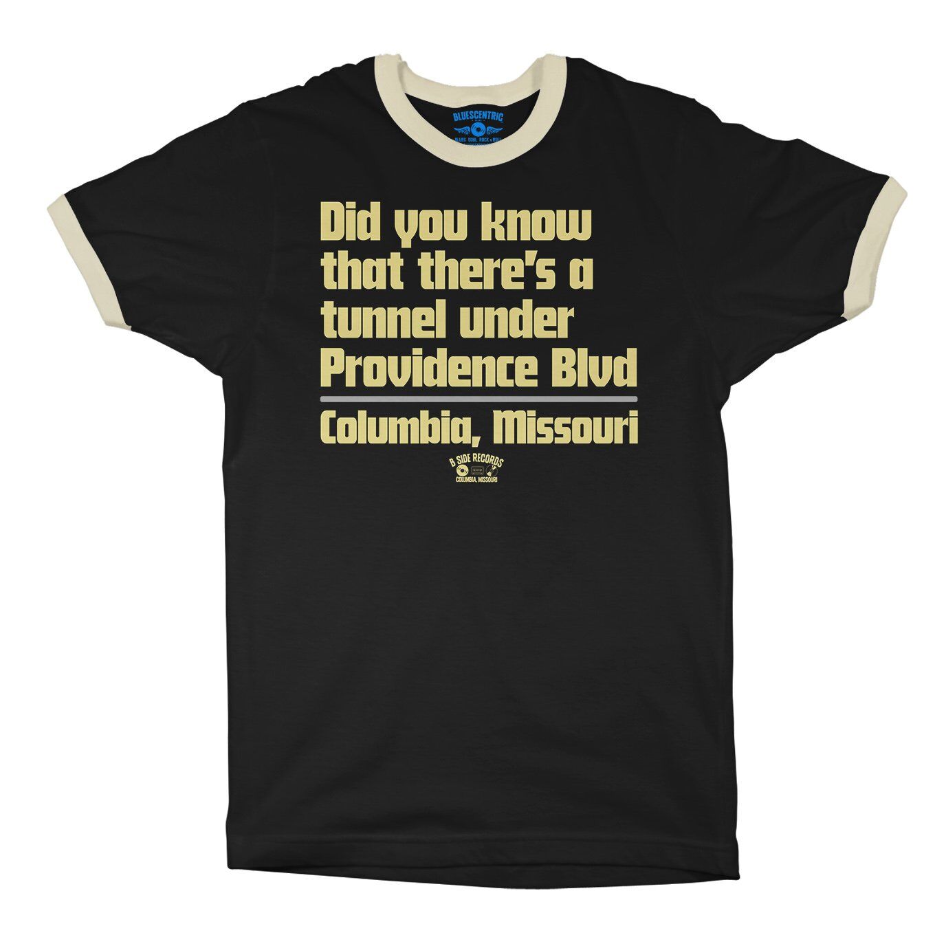 Tunnel Under Providence Blvd Columbia Mo Ringer T-Shirt in Black Natural
