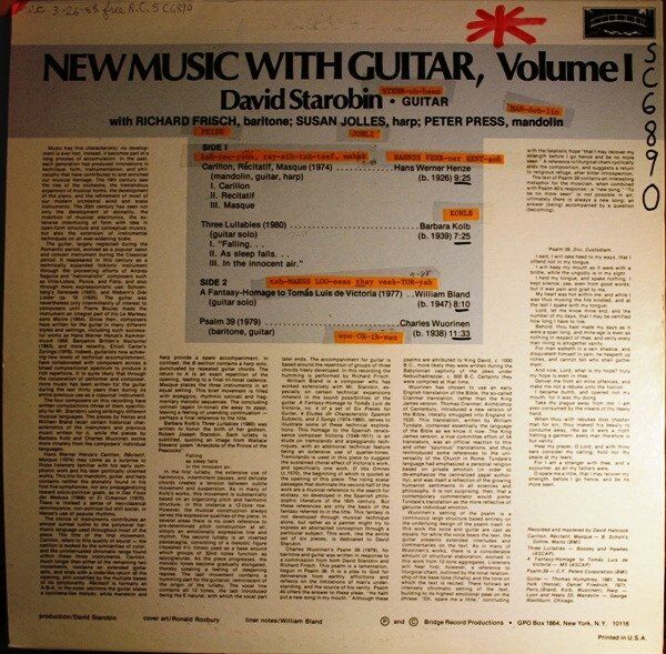 David Starobin - Hans Werner Henze / Barbara Kolb / William Bland / Charles Wuorinen-1