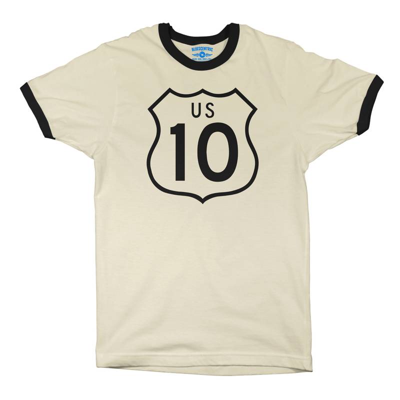 US Route 10 Ringer T-Shirt - Natural Black