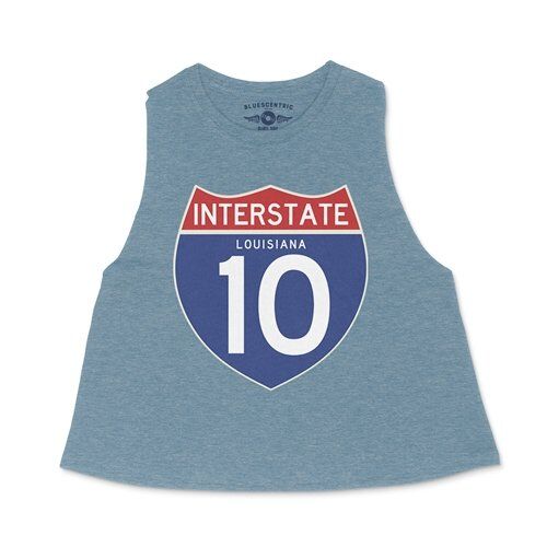 Interstate 10 Louisiana Racerback Crop Top - Women's