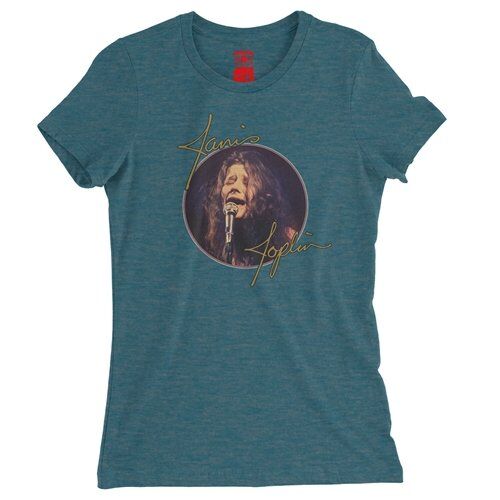 Janis Joplin Singing Ladies T Shirt - Relaxed Fit