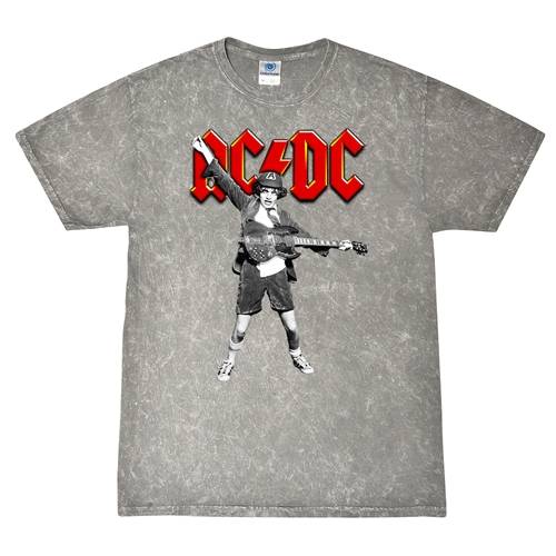 AC/DC グラフィックTシャツ ダークグレー Graphic AC/DC T-Shirt – Gray Mineral Wash – Bluescentric