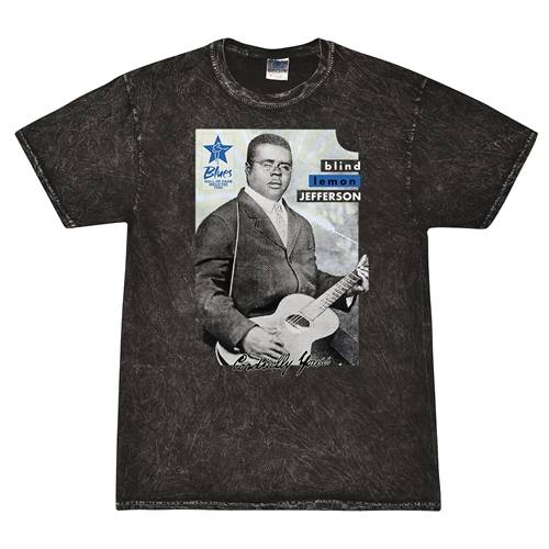 Ltd. Ed. Blues Hall of Fame Blind Lemon Jefferson T-Shirt - Black Mineral Wash