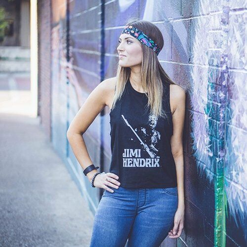 1970 Jimi Hendrix Racerback Crop Top - Women's
