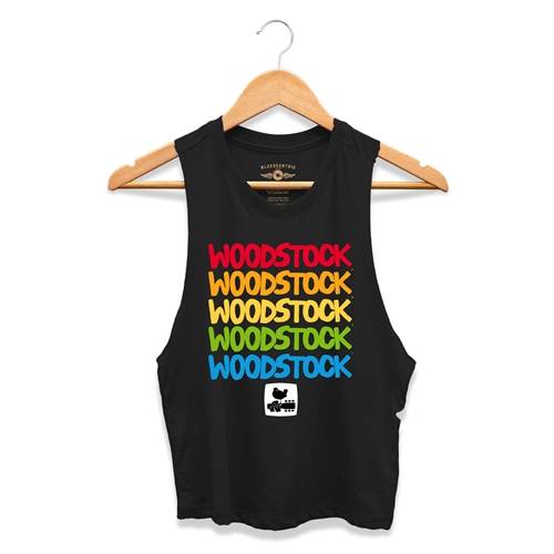 Woodstock Rainbow Racerback Crop Top - Women's