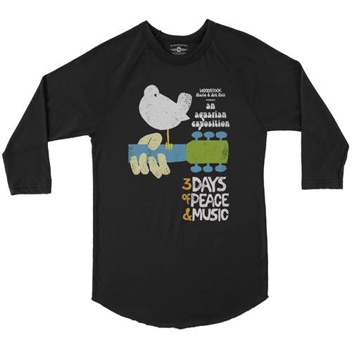 Woodstock Festival Poster Baseball T-Shirt