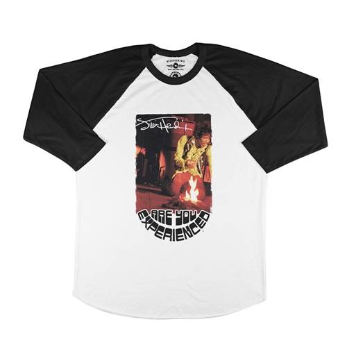 Hendrix Burning Guitar Baseball T-Shirt