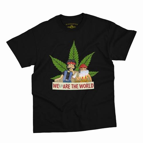 Animated Cheech & Chong Weed Are The World T-Shirt - Classic Heavy Cotton